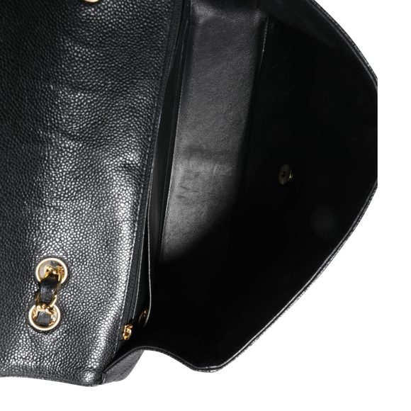 Chanel Black Quilted Caviar Jumbo Classic Single Flap Bag - Picture 8 of 10
